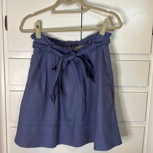Anthropologie Flouncy Linen Skirt in Light Blue